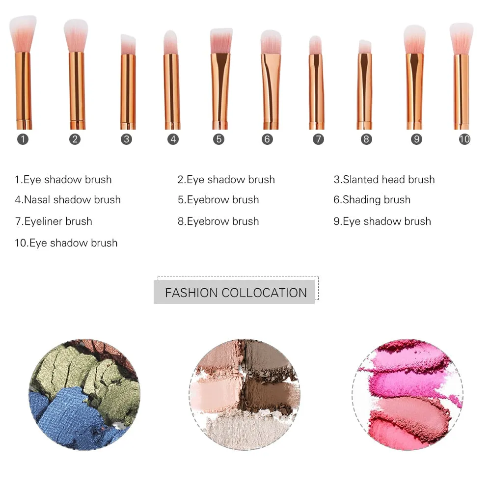 7/10Pcs Diamond Makeup Powder Foundation Eye Shadow Blush Blending Brushes Set  Tool Kits