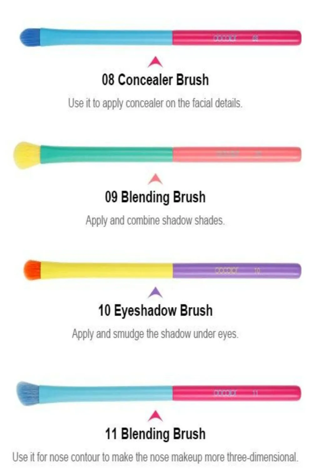 Professional Powder Foundation Eyeshadow Makeup Brush set - 15 Pcs